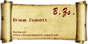 Braum Zsanett névjegykártya